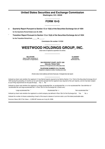 Vorschaubild Westwood Holdings Group 10-Q Quartalsbericht  