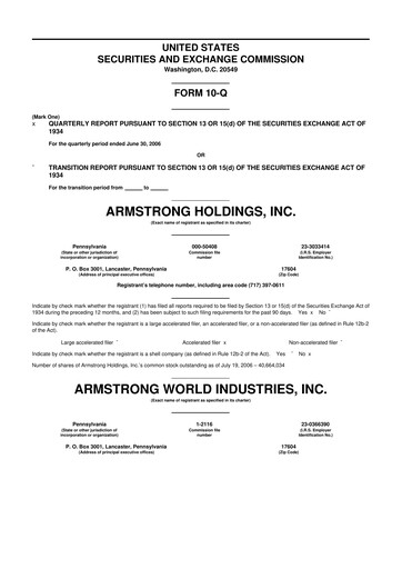 Thumbnail Armstrong World Industries
 10-Q Quarterly Report FY 