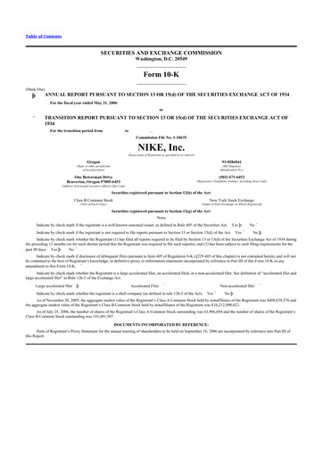 Thumbnail Nike 10-K Annual Report 