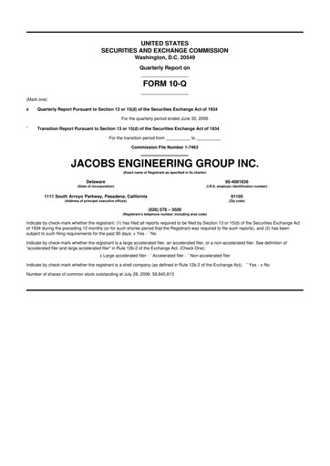 Thumbnail Jacobs Engineering 10-Q Quarterly Report FY 