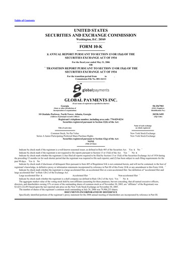 Thumbnail Global Payments 10-K Annual Report 