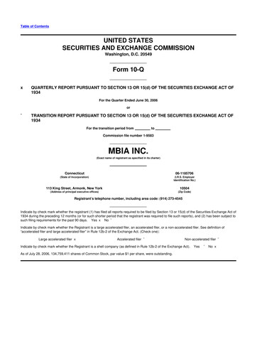 Thumbnail MBIA 10-Q Quarterly Report FY 