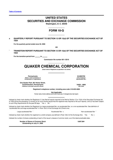 Thumbnail Quaker Houghton 10-Q Quarterly Report FY 