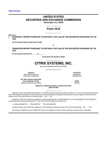 Thumbnail Citrix Systems 10-Q Quarterly Report FY 