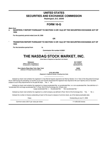 Thumbnail Nasdaq 10-Q Quarterly Report FY 