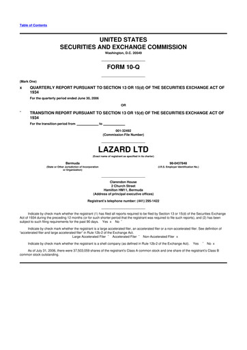 Thumbnail Lazard 10-Q Quarterly Report FY 