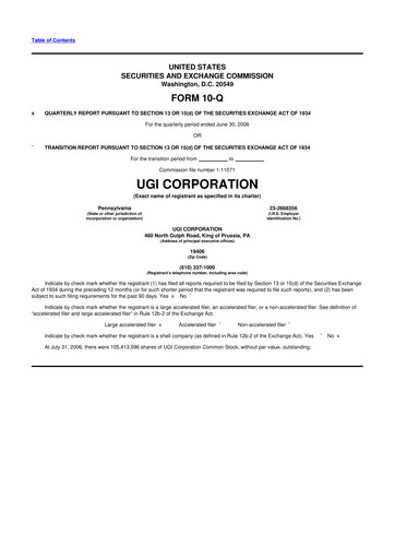 Thumbnail UGI Corporation
 10-Q Quarterly Report FY 