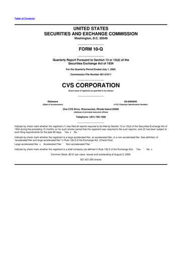 Thumbnail CVS Health 10-Q Quarterly Report FY 