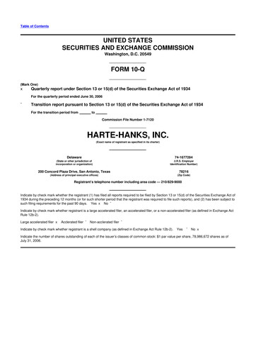 Miniature Harte Hanks 10-Q Rapport trimestriel  