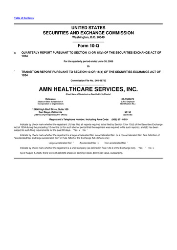 Thumbnail AMN Healthcare Services 10-Q Quarterly Report FY 