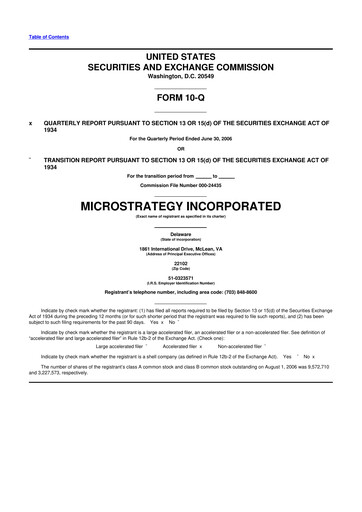 Thumbnail Strategy 
 (MicroStrategy) 10-Q Quarterly Report FY 