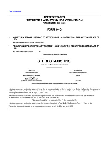 Thumbnail Stereotaxis 10-Q Quarterly Report FY 