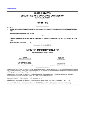 Thumbnail Insmed 10-Q Quarterly Report FY 