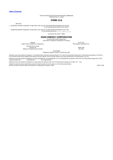 Thumbnail Duke Energy 10-Q Quarterly Report FY 