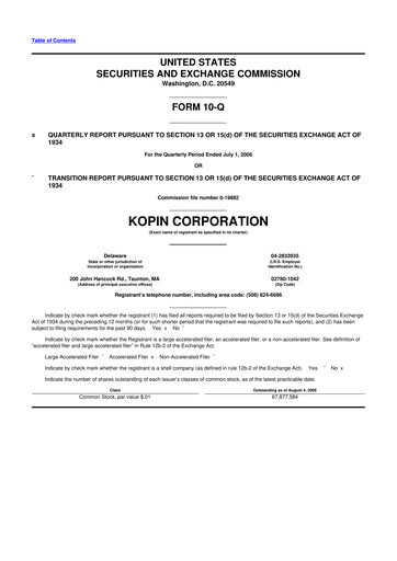 Thumbnail Kopin Corporation
 10-Q Quarterly Report FY 