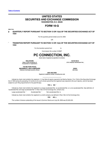 Thumbnail PC Connection
 10-Q Quarterly Report FY 