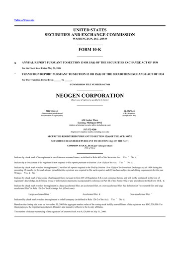 Thumbnail Neogen 10-K Annual Report 