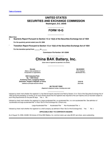 Thumbnail CBAK Energy Technology 10-Q Quarterly Report FY 