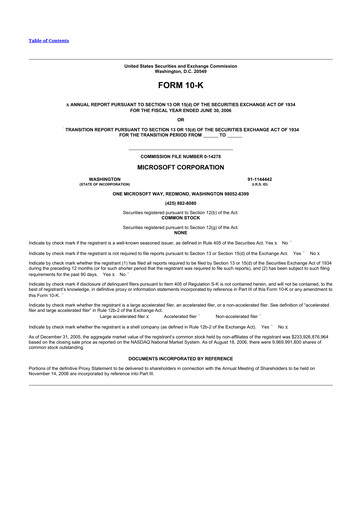 Thumbnail Microsoft 10-K Annual Report 