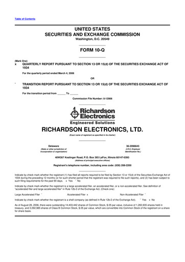 Thumbnail Richardson Electronics 10-Q Quarterly Report FY 