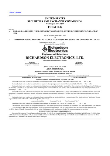 Thumbnail Richardson Electronics 10-K Annual Report 