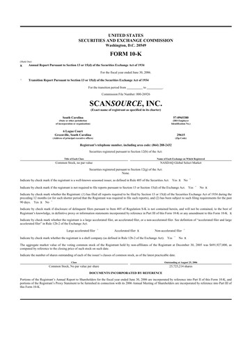 Thumbnail ScanSource 10-K Annual Report 