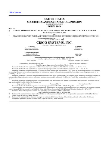 Thumbnail Cisco 10-K Annual Report 