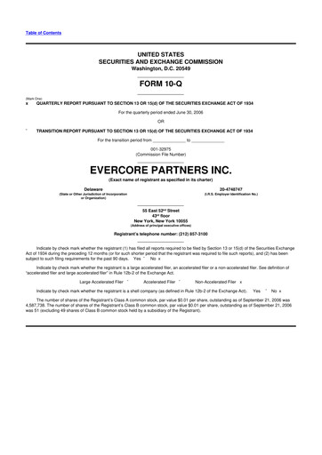 Vorschaubild Evercore 10-Q Quartalsbericht  