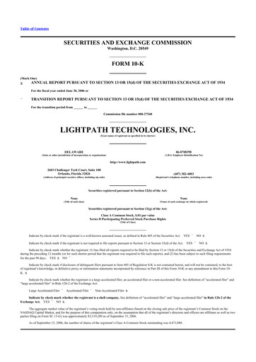 Thumbnail LightPath Technologies 10-K Annual Report 