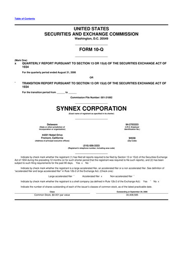 Thumbnail TD Synnex 10-Q Quarterly Report FY 