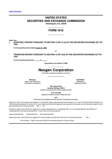Thumbnail Neogen 10-Q Quarterly Report FY 