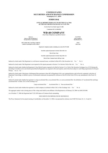 Thumbnail WD-40 Company
 10-K Annual Report 