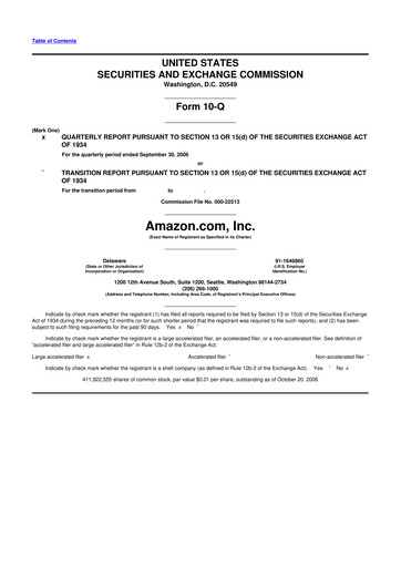 Thumbnail Amazon 10-Q Quarterly Report FY 