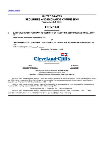 Thumbnail Cleveland-Cliffs 10-Q Quarterly Report FY 
