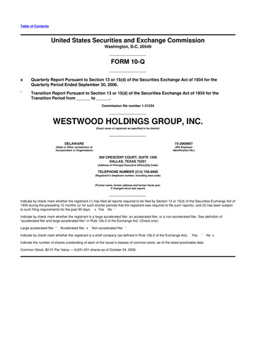 Vorschaubild Westwood Holdings Group 10-Q Quartalsbericht  