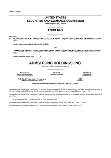 Thumbnail Armstrong World Industries
 10-Q Quarterly Report FY 