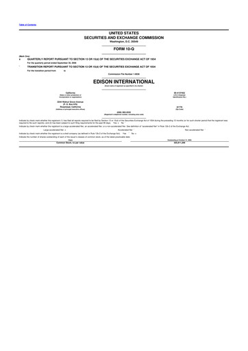 Thumbnail Edison International
 10-Q Quarterly Report FY 
