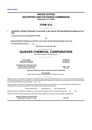 Thumbnail Quaker Houghton 10-Q Quarterly Report FY 