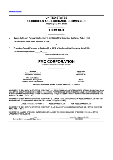 Thumbnail FMC Corporation 10-Q Quarterly Report FY 