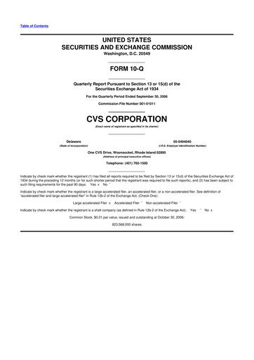 Thumbnail CVS Health 10-Q Quarterly Report FY 