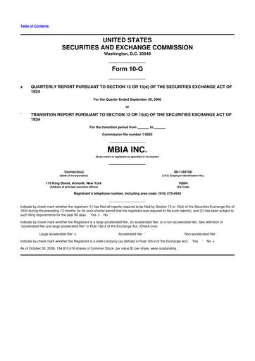 Thumbnail MBIA 10-Q Quarterly Report FY 