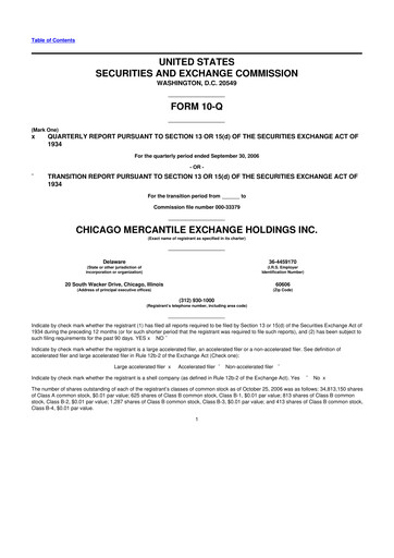 Thumbnail CME Group 10-Q Quarterly Report FY 