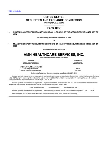Thumbnail AMN Healthcare Services 10-Q Quarterly Report FY 
