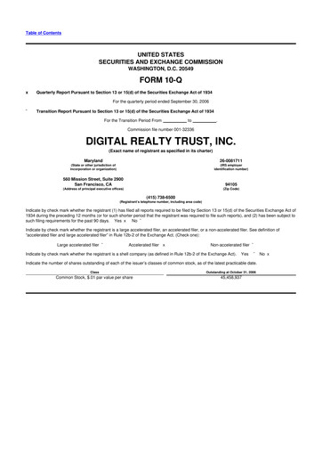 Thumbnail Digital Realty 10-Q Quarterly Report FY 
