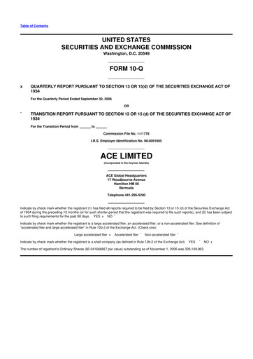 Vorschaubild Chubb 10-Q Quartalsbericht  