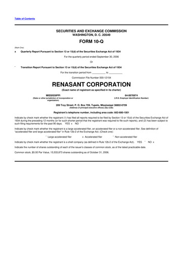 Thumbnail Renasant Corp 10-Q Quarterly Report FY 