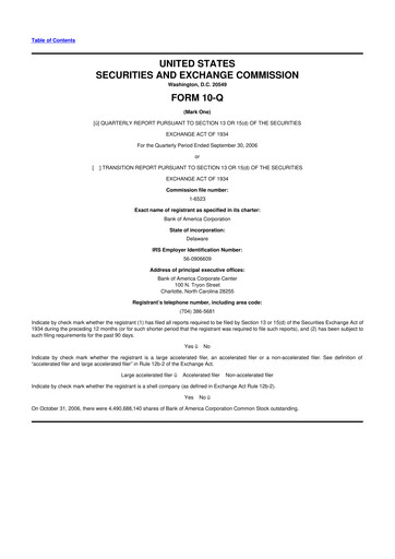 Thumbnail Bank of America  10-Q Quarterly Report FY 