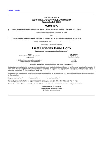 Thumbnail Civista Bancshares
 10-Q Quarterly Report FY 