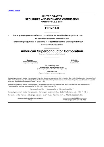 Thumbnail American Superconductor Corporation 10-Q Quarterly Report FY 