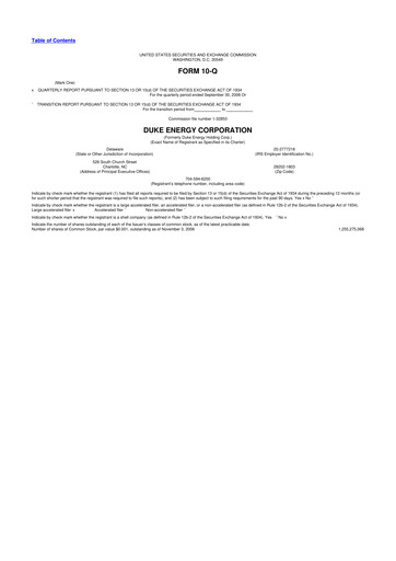 Thumbnail Duke Energy 10-Q Quarterly Report FY 